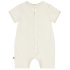 Ivory Teddy Bear Logo Baby Romper, 1, hi-res