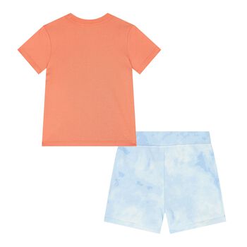 Baby Boys Orange & Blue Polo Bear Shorts Set