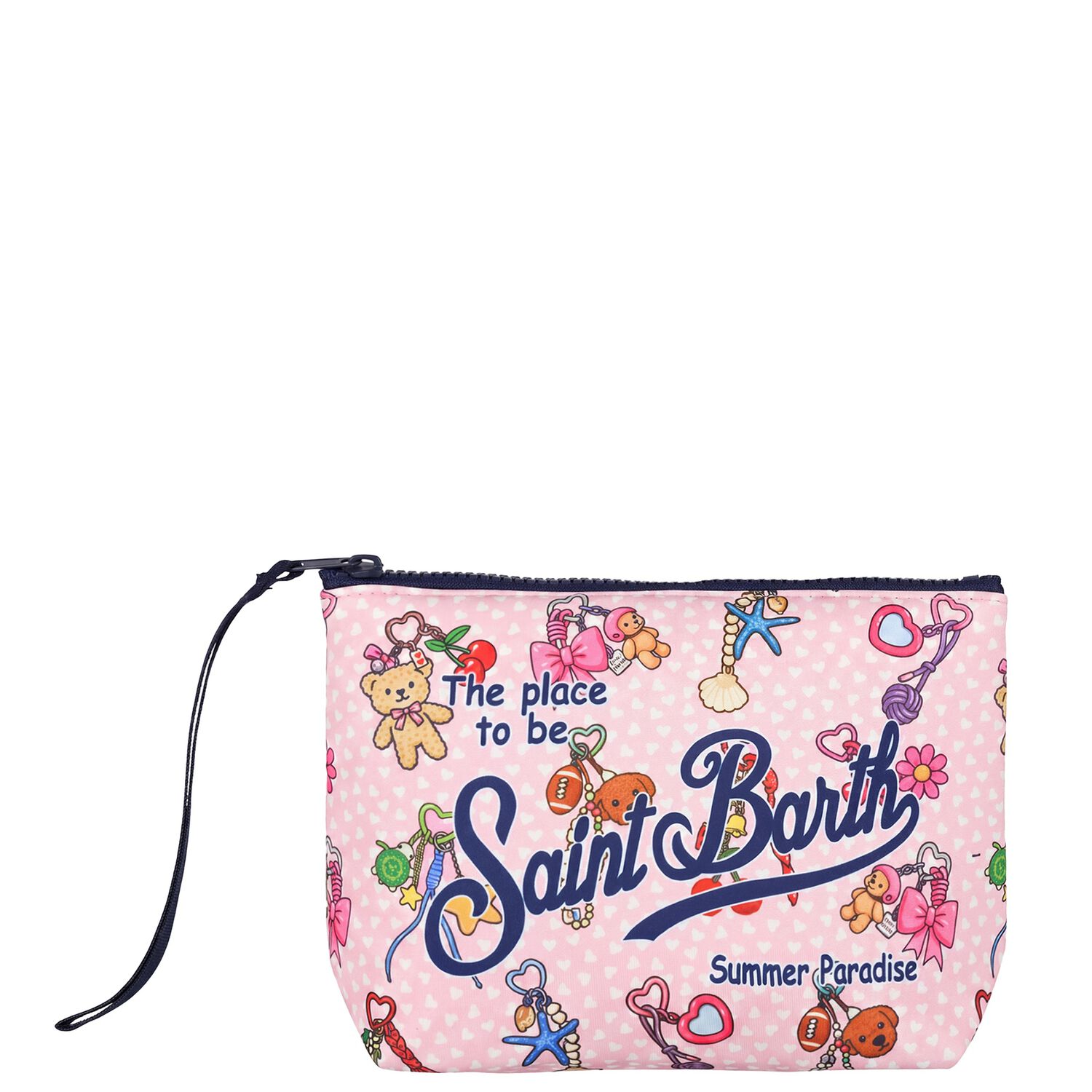Girls White & Pink Aline Logo Pouch ( 15cm ), 1, hi-res