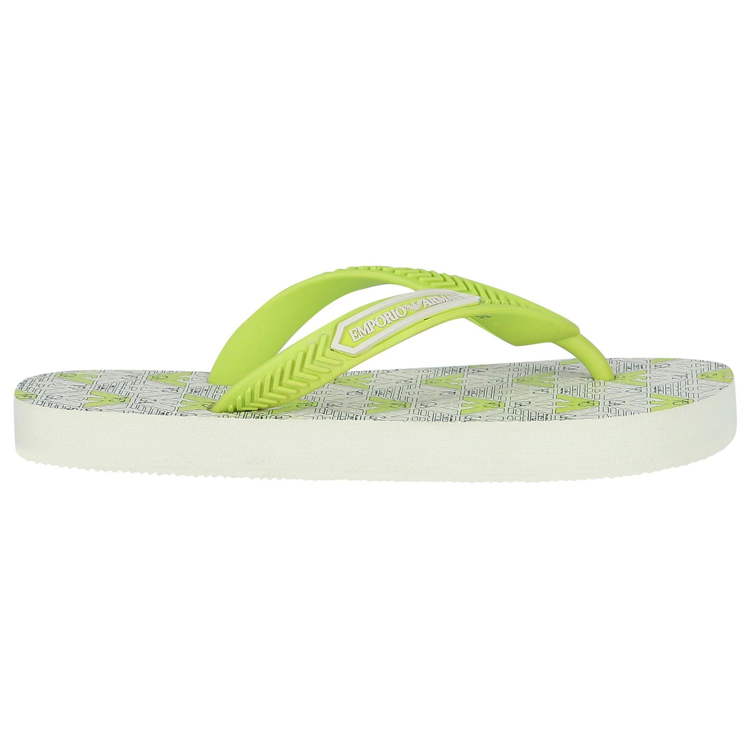 Ivory & Green Logo Flip Flops, 1, hi-res