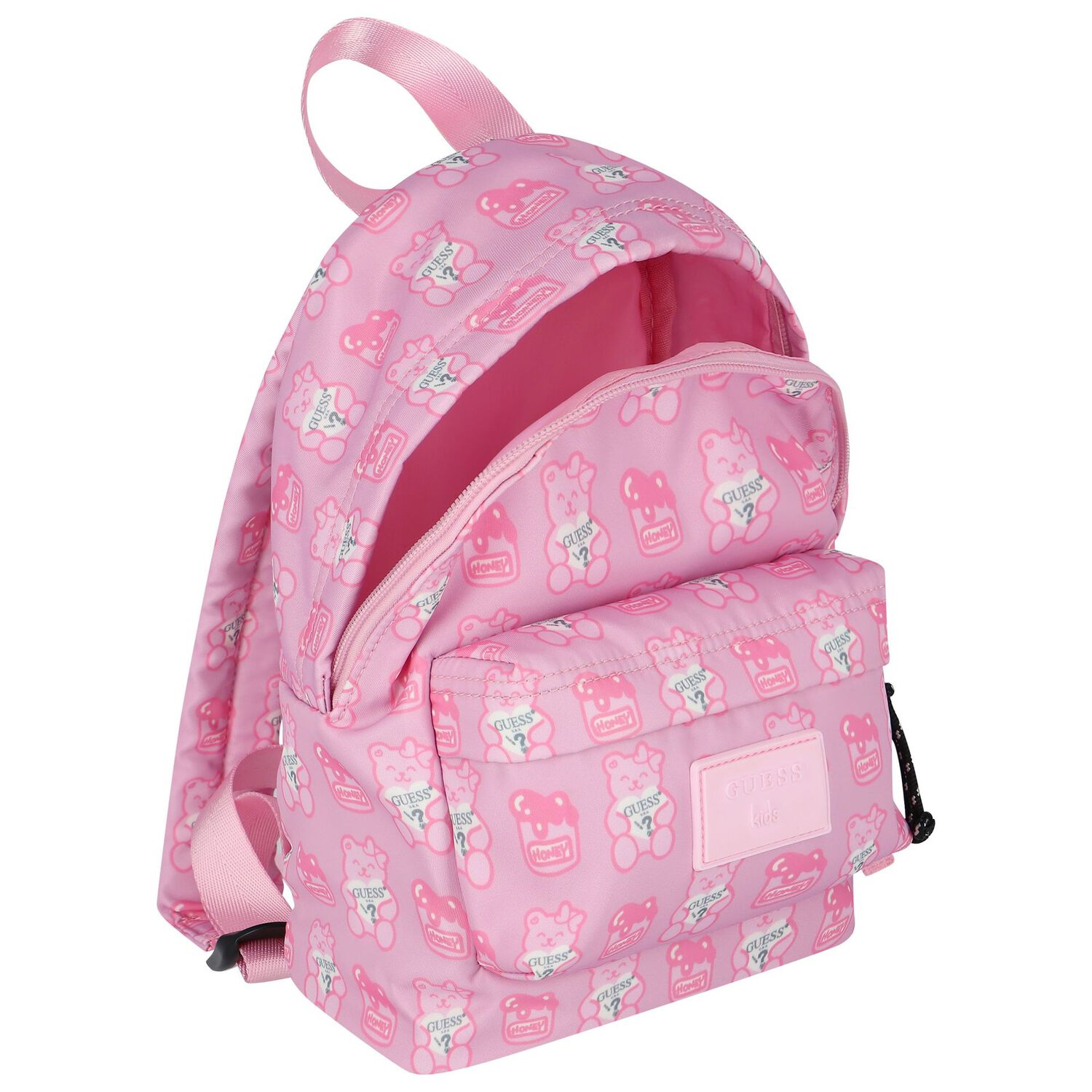 Younger Girls Pink Logo Teddy Backpack, 2, hi-res