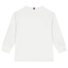 Boys White Long Sleeve Top, 2, hi-res