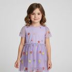 Younger Girls Purple Flower Dress, 1, hi-res
