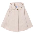 Girls Beige Hooded Zip Up Top, 1, hi-res