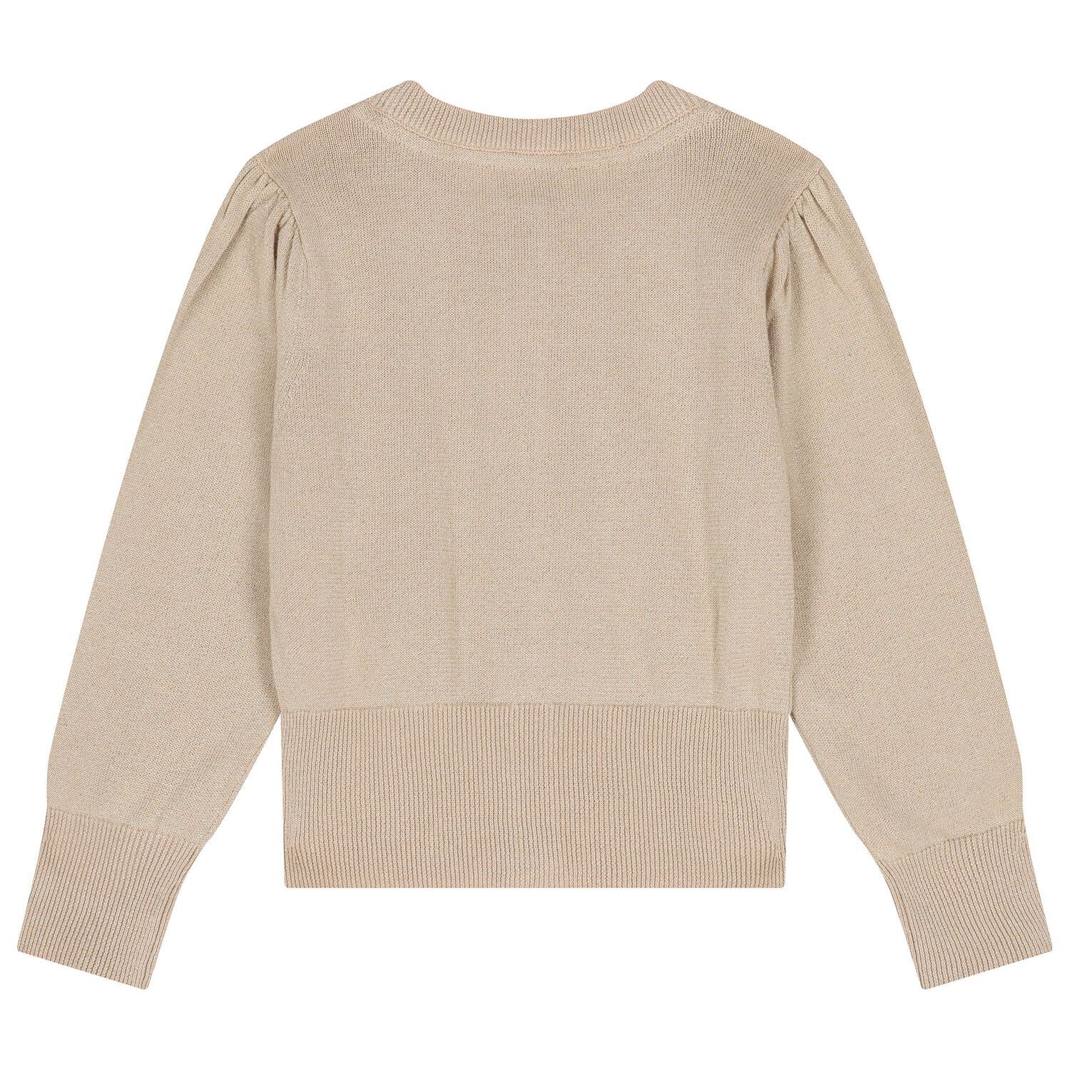 Girls Gold Bow Cardigan, 1, hi-res