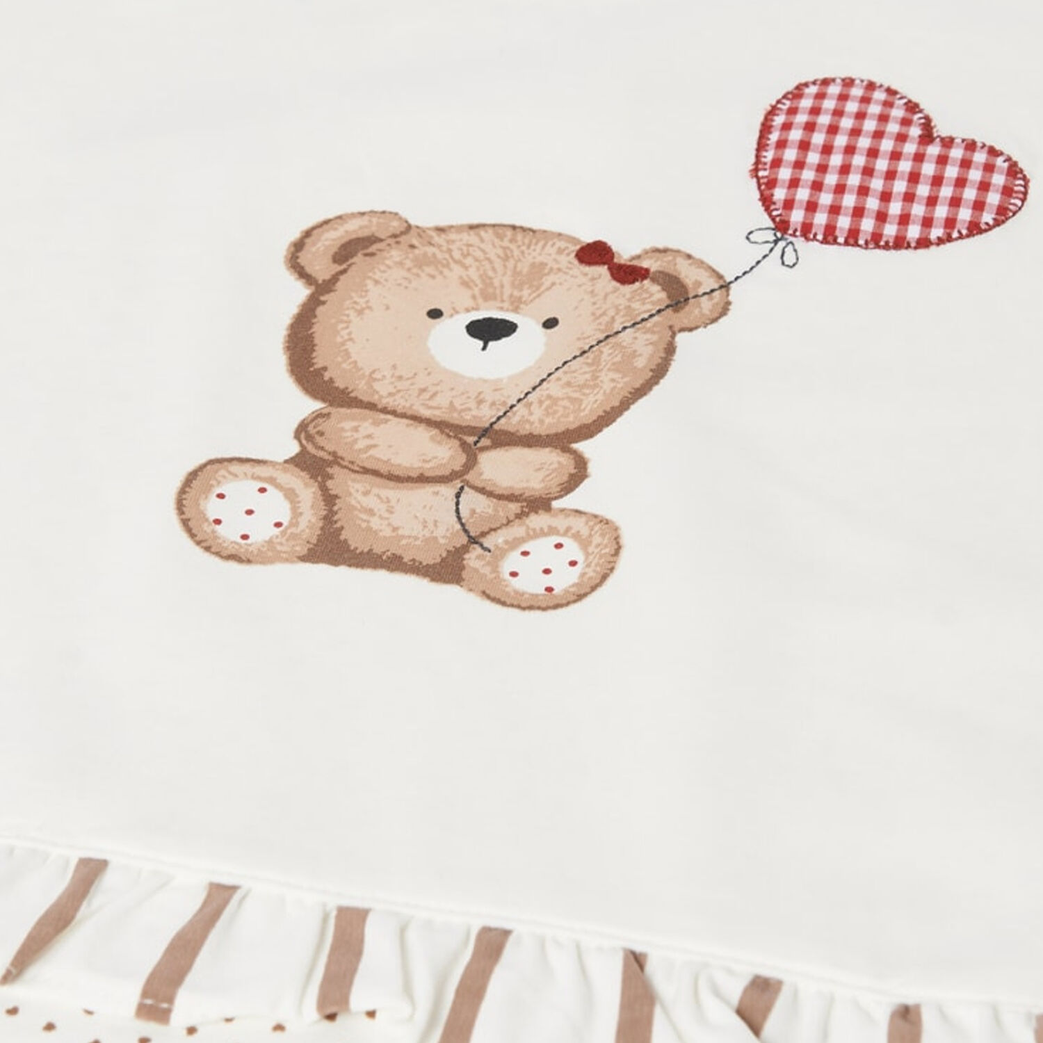 Baby Girls Ivory Teddy Bear Blanket, 1, hi-res