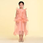Girls Pink Tulle Ruffled Dress, 1, hi-res