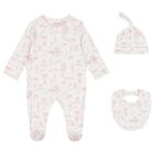 Baby Girls White & Pink Swan Babygrow Gift Set , 1, hi-res
