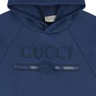 Boys Younger Blue Logo Hooded Top, 1, hi-res