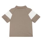 Younger Boys Beige Logo Polo Shirt, 1, hi-res
