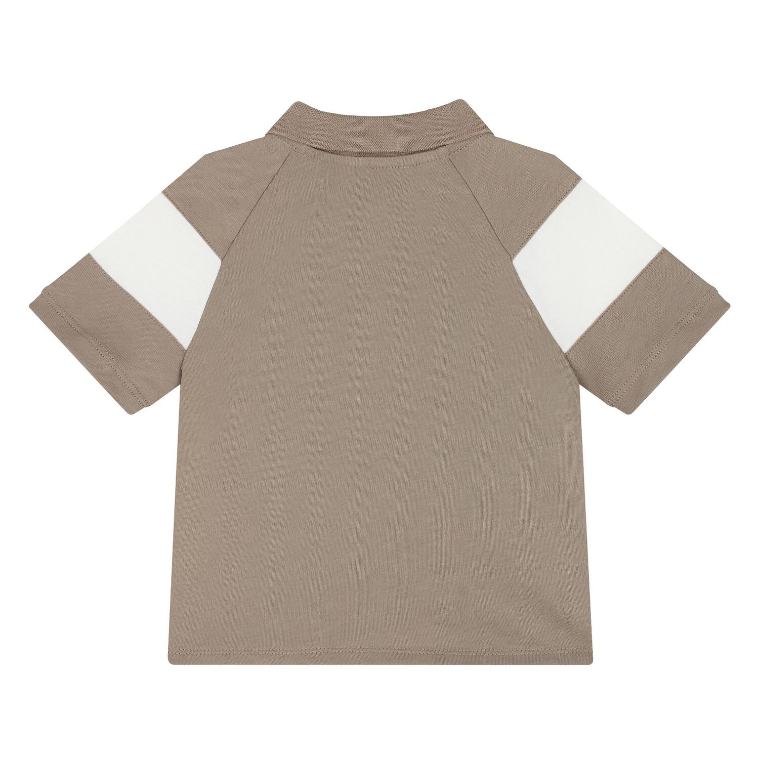 Younger Boys Beige Logo Polo Shirt, 1, hi-res