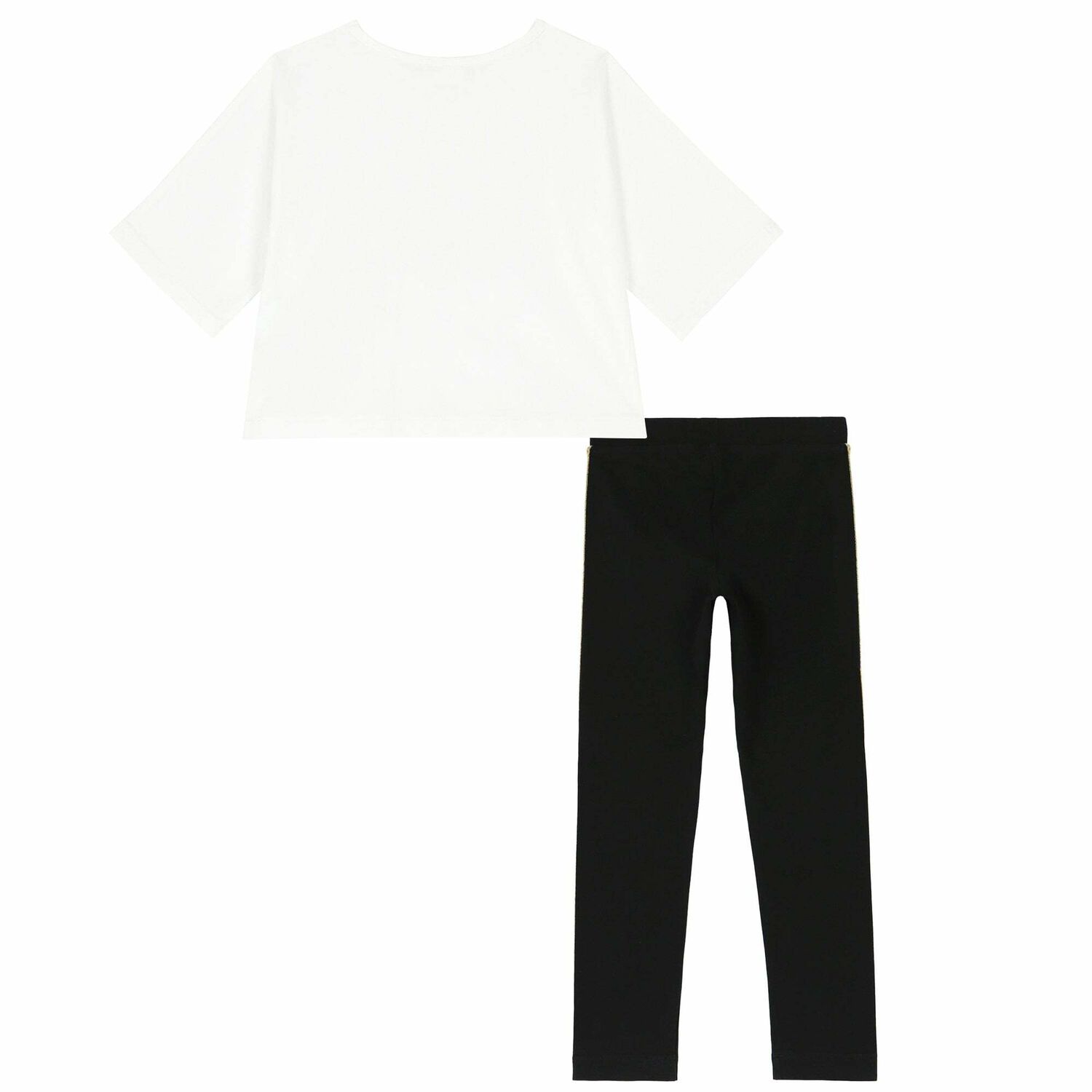 Girls Black Logo Leggings Set, 1, hi-res