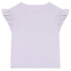 Girls Purple Bow Ruffled Top, 1, hi-res