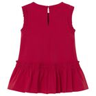 Younger Girls Red Shell Dress, 1, hi-res