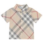 Baby Boys Beige Check Dungaree Set, 1, hi-res