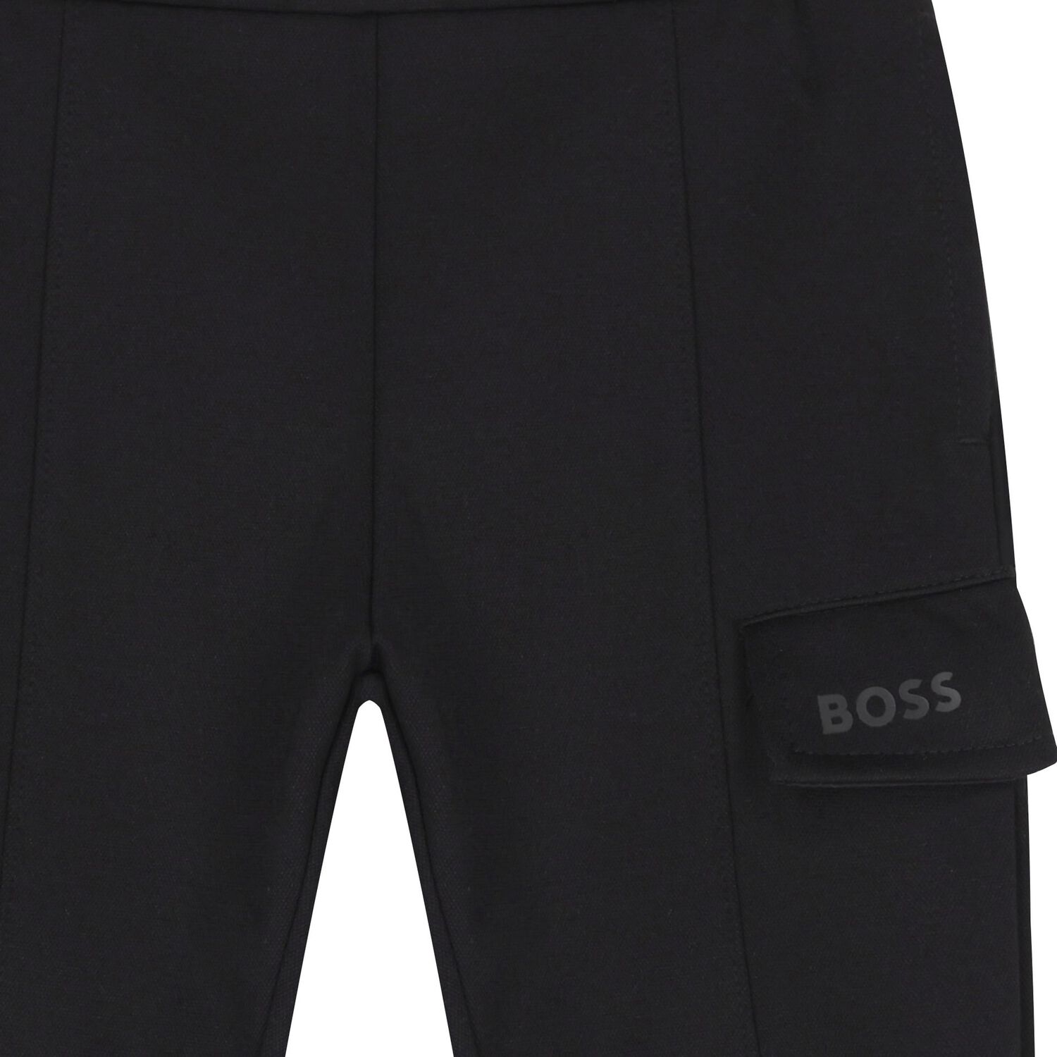 Younger Boys Black Logo Joggers, 1, hi-res