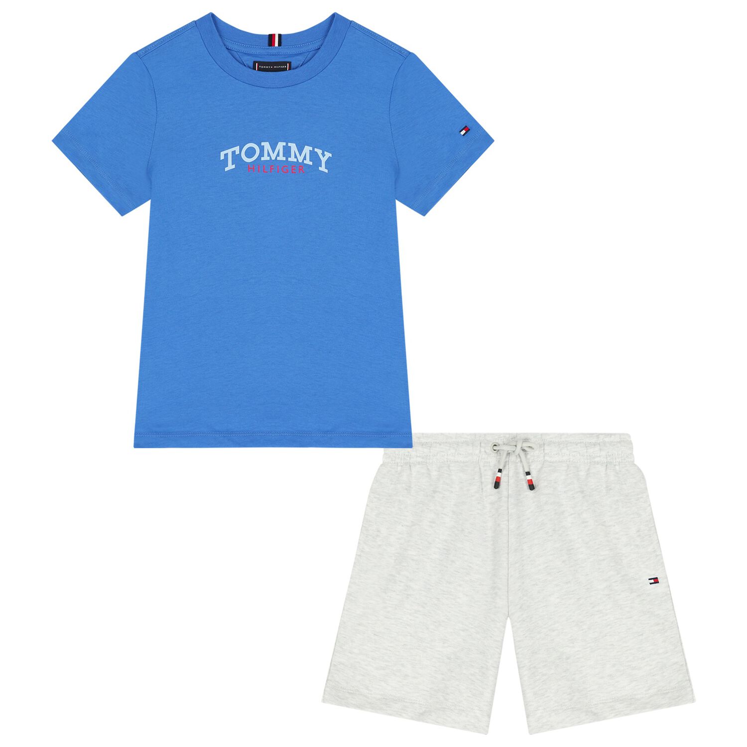 Boys Blue & Grey Shorts Set, 1, hi-res