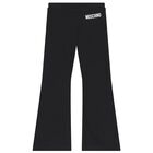 Girls Black Logo Leggings, 2, hi-res