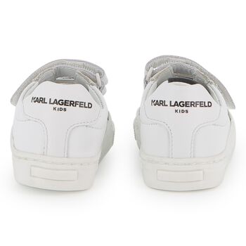 White Ikonik Karl Logo Trainers