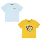 Younger Boys Blue & Yellow T-Shirts ( 2-Pack ), 1, hi-res