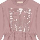 Girls Pink Embellished Logo Dress, 2, hi-res