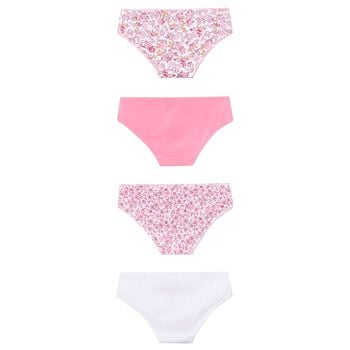 Girls White & Pink Knickers (4-Pack)