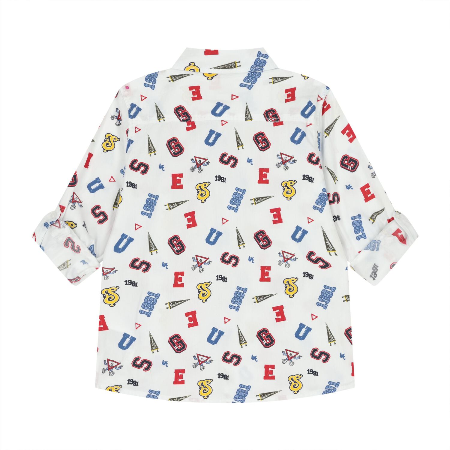 Boys White Logo Shirt, 1, hi-res