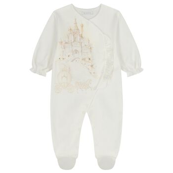 Baby Girls Ivory Embellished Babygrow