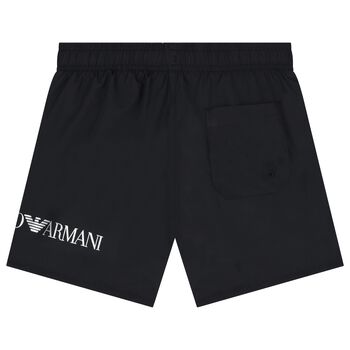 Boys Black Logo Swim Shorts