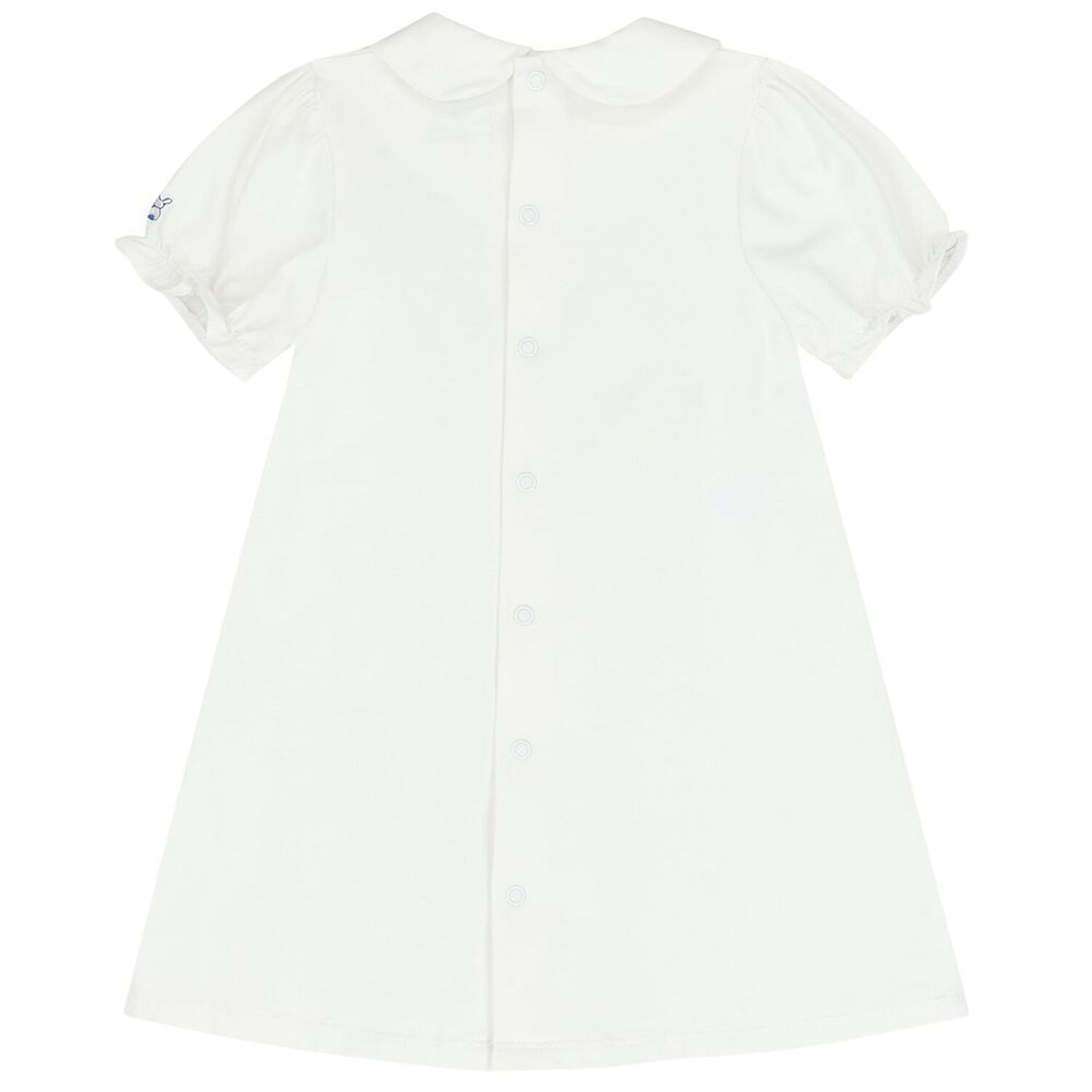 Baby Girls White & Blue Bow Dress Set, 1, hi-res image number null