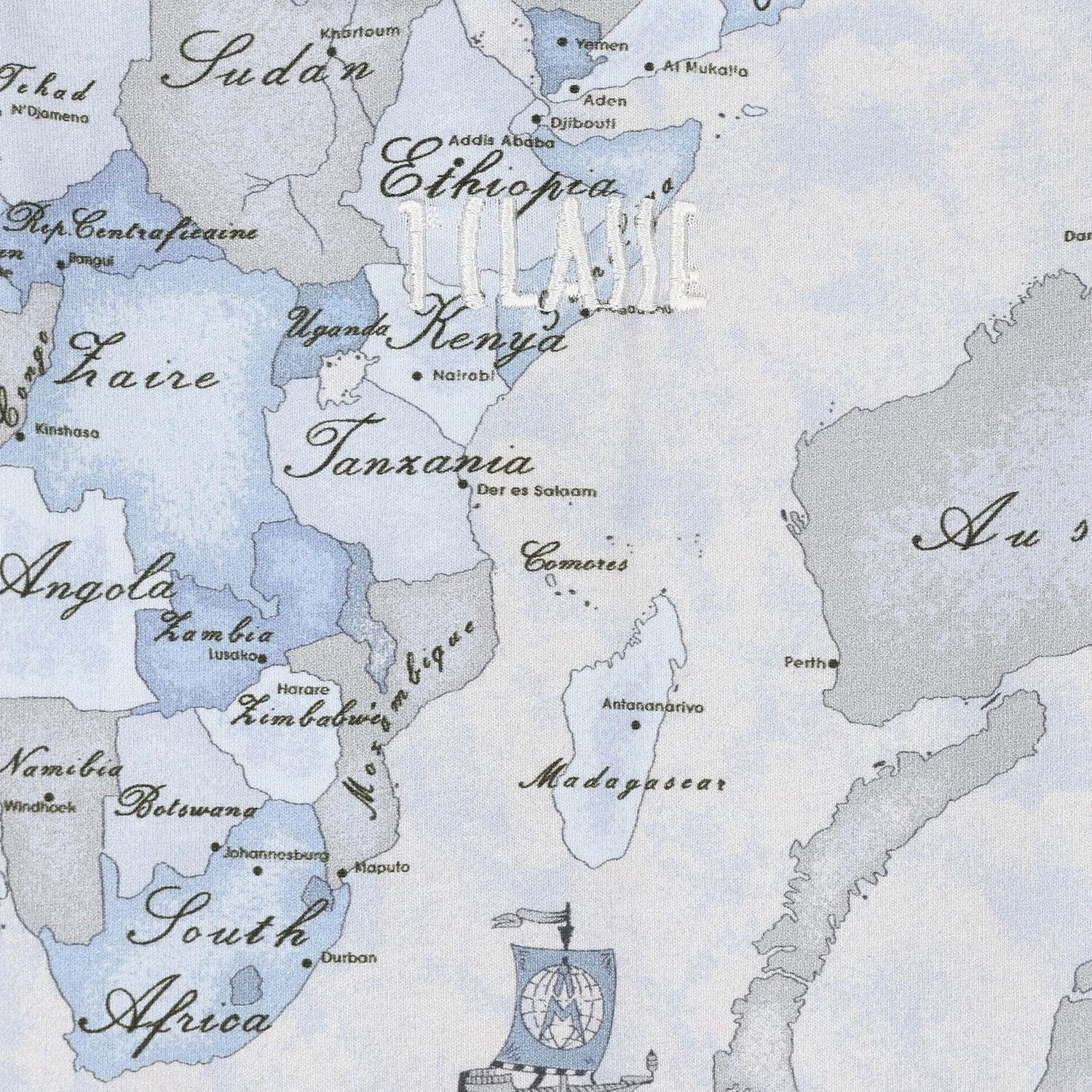 Baby Boys Blue & Grey Geo Map Babygrow Gift Set, 3, hi-res