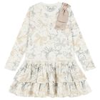 Girls Ivory Bow Dress, 1, hi-res