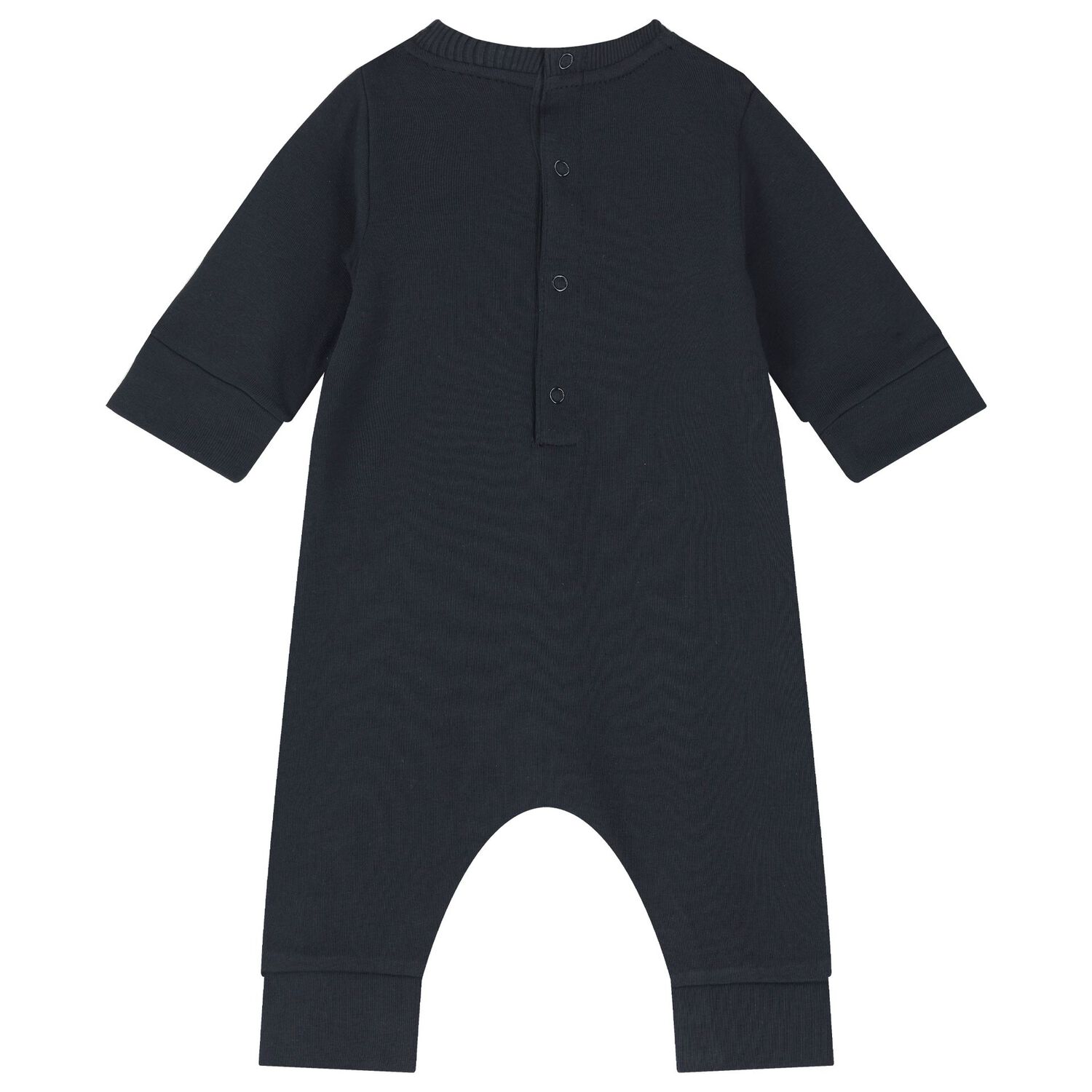 Baby Boys Navy Blue Logo Romper, 1, hi-res