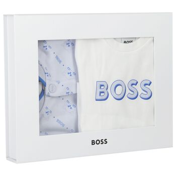 Baby Boys Blue & White Logo Tracksuit Set