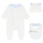 Ivory & Blue Cotton Babygrow Gift Set, 1, hi-res