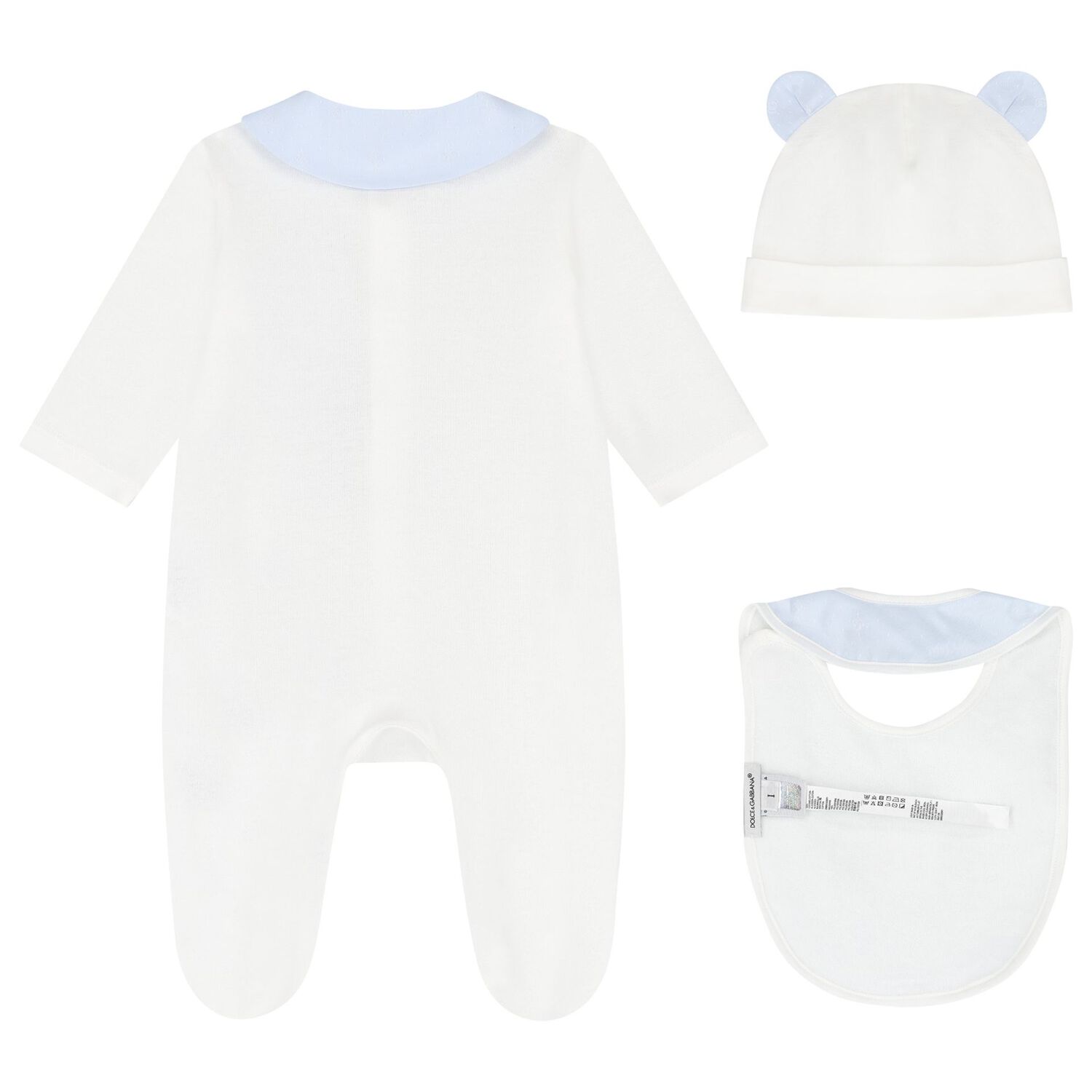 Ivory & Blue Cotton Babygrow Gift Set, 1, hi-res