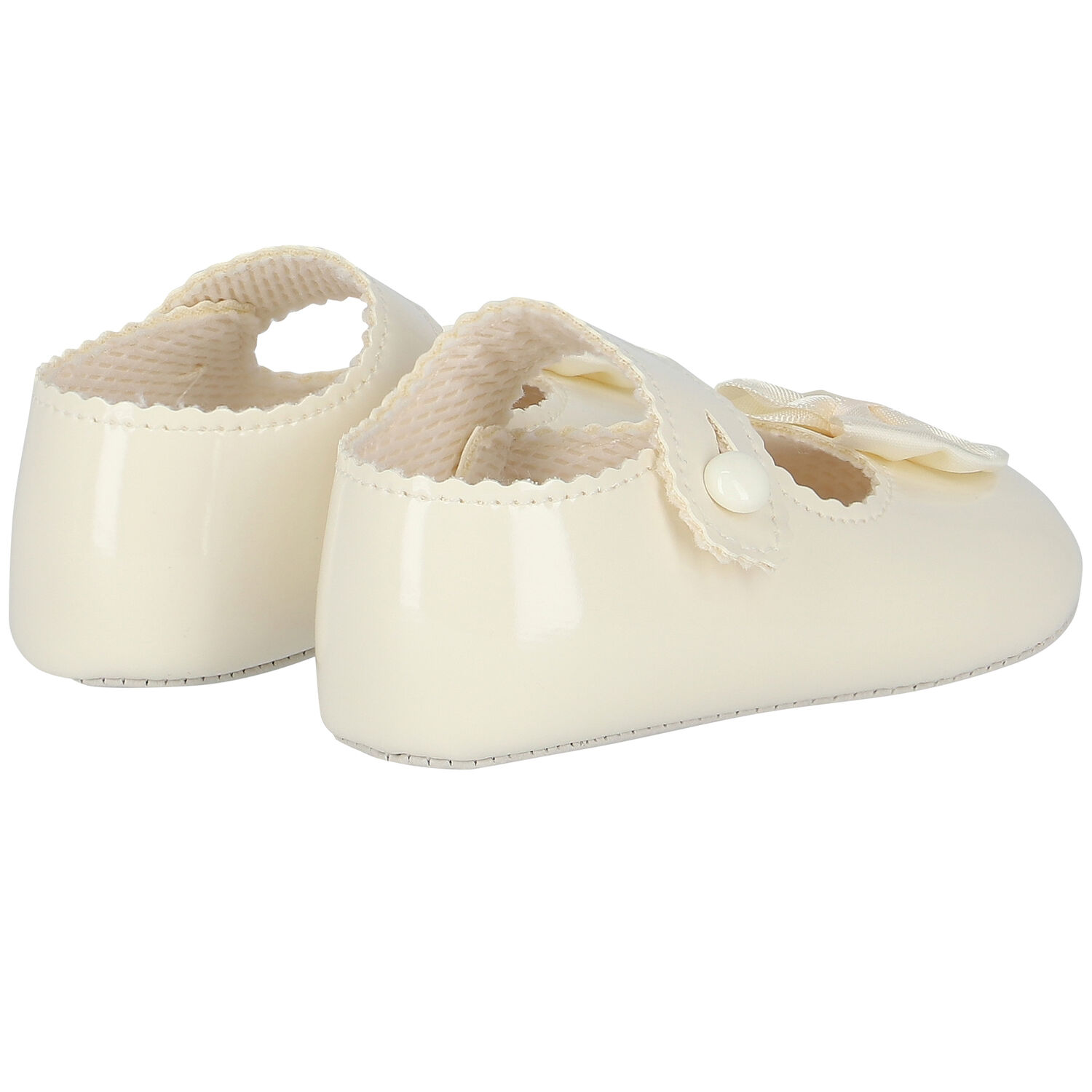 Baby Girls Ivory Leather Pre Walker Shoes, 2, hi-res image number null
