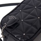 Girls Black Embellished Quilted Handbag, 1, hi-res
