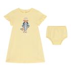 Baby Girls Yellow Teddy Bear Logo Dress Set, 1, hi-res