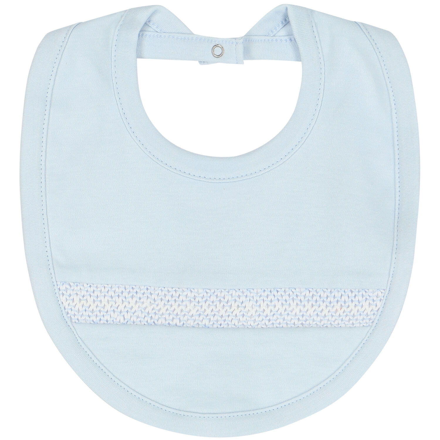 Baby Boys Blue Smocked Bib, 1, hi-res