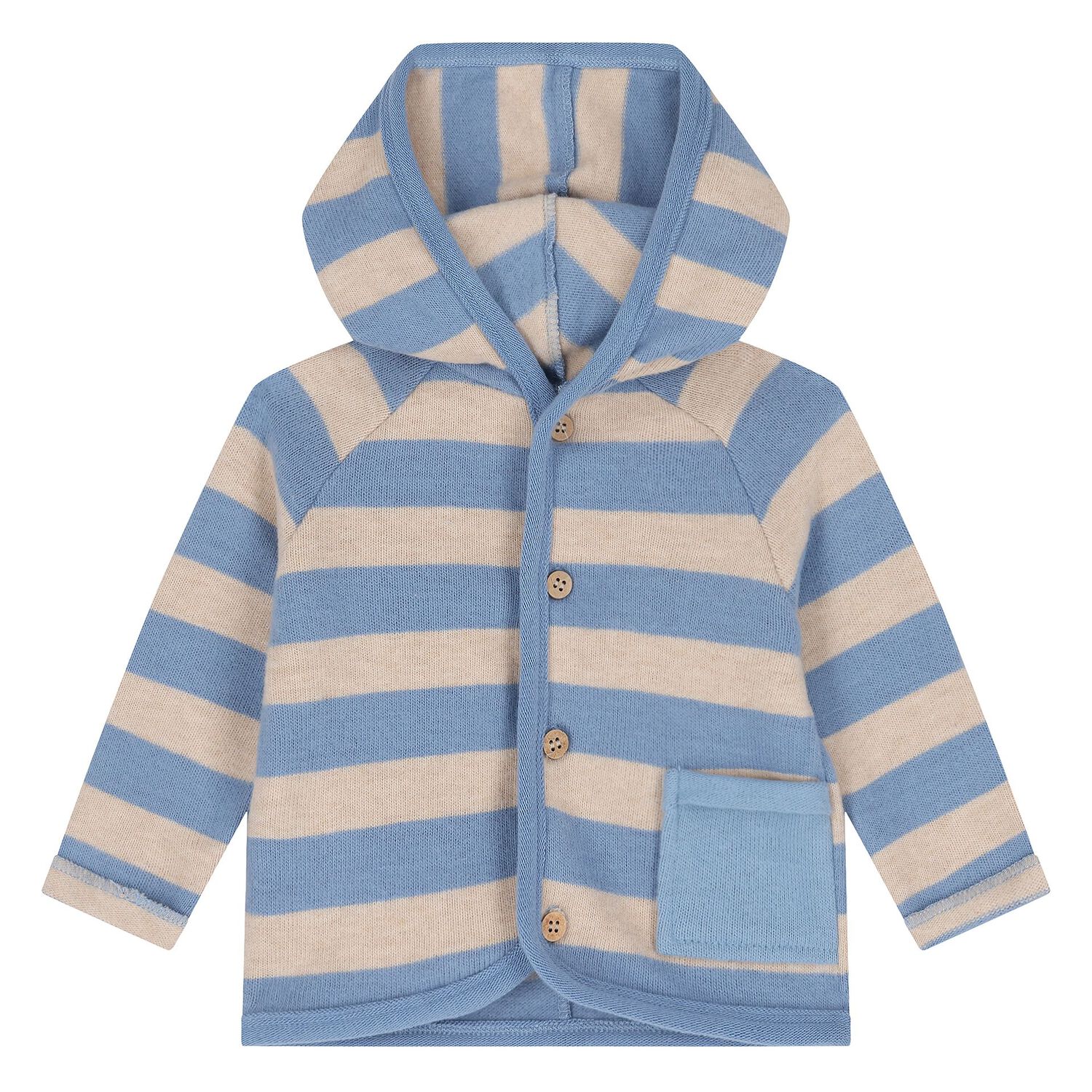 Baby Boys Beige, White & Blue 3 Piece Tracksuit, 1, hi-res