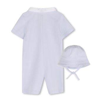 Baby Boys Blue Logo Romper Set