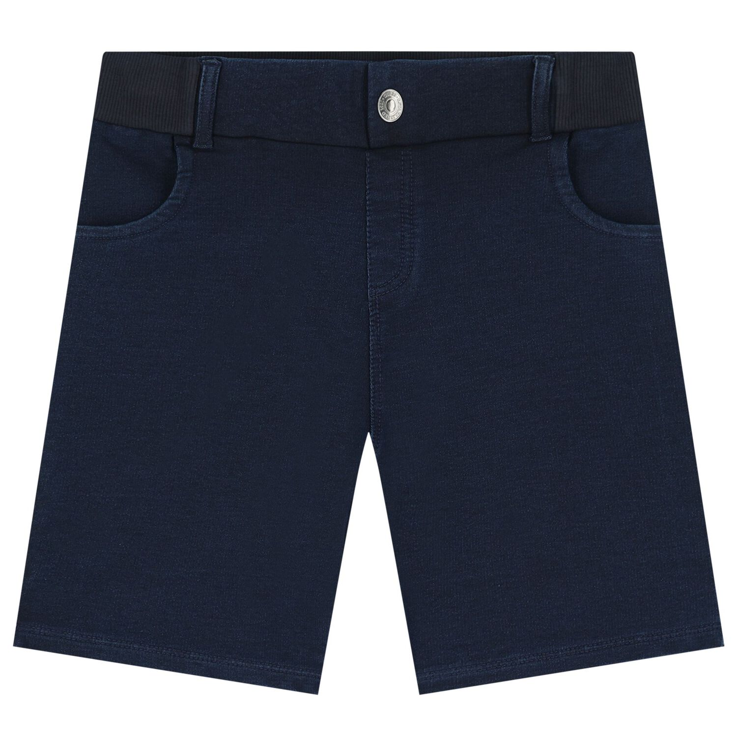 Boys Yellow & Navy Blue Logo Shorts Set, 1, hi-res
