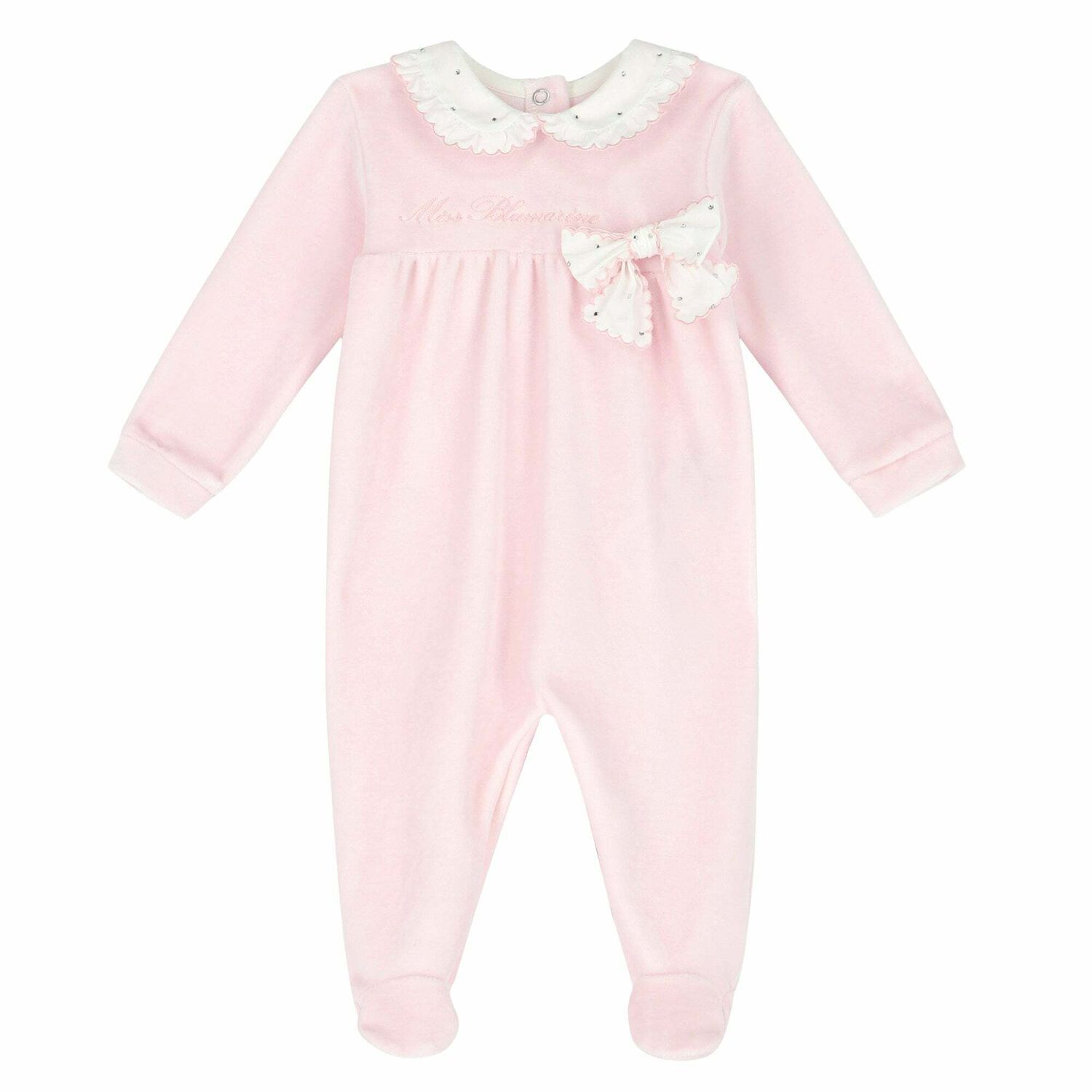 Baby Girls Pink Embellished Babygrow , 1, hi-res