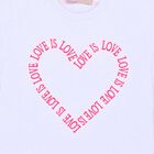 Girls Off White Embroidered Text T-Shirt Dress, 1, hi-res