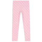 Girls Pink Logo Leggings, 2, hi-res