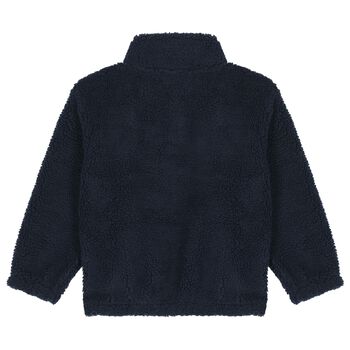 Navy Blue Logo Sherpa Sweatshirt
