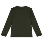 Boys Green Logo Long Sleeve Top, 1, hi-res