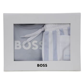 Baby Boys Blue & White Logo Shorts Set