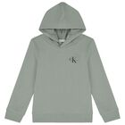 Boys Green Logo Hooded Top, 2, hi-res